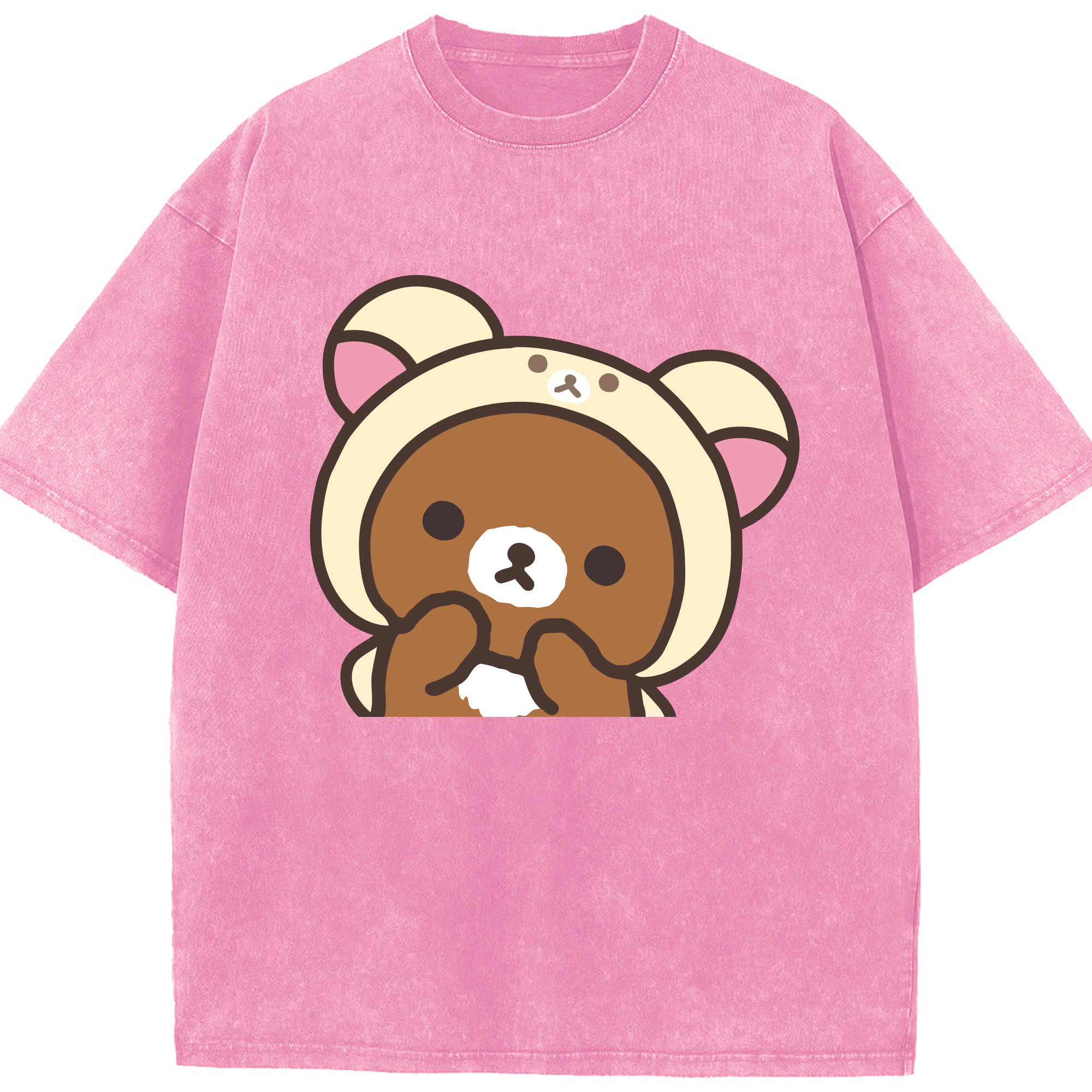 （画像用） リラックマ リラックマ キイロイトリ Rilakkuma Korilakkuma Kiiroitori 綿100% ヴィンテージ風 半袖Tシャツ（フロントプリント）